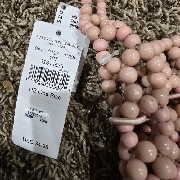 American Eagle Womens Beaded Satchel Bucket Bag Purse Small (17 in. - 22 in.) - Picture 4 of 6